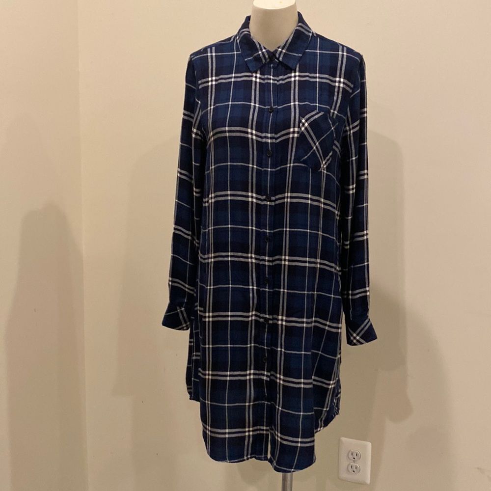 Rails Bianca Spruce White Shirt Dress Sz S